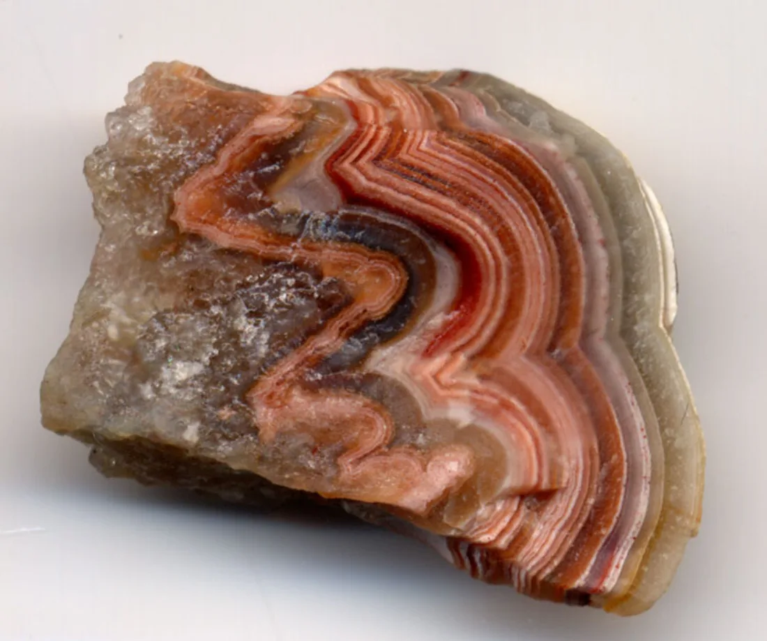 Polished banded agate showing concentric color layers
