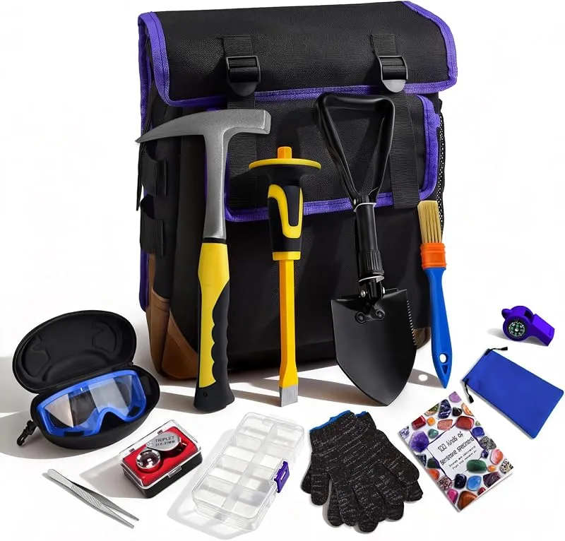CKJSJ 14PCS Geology Rock Hounding Kit